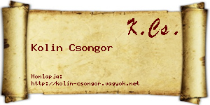 Kolin Csongor névjegykártya